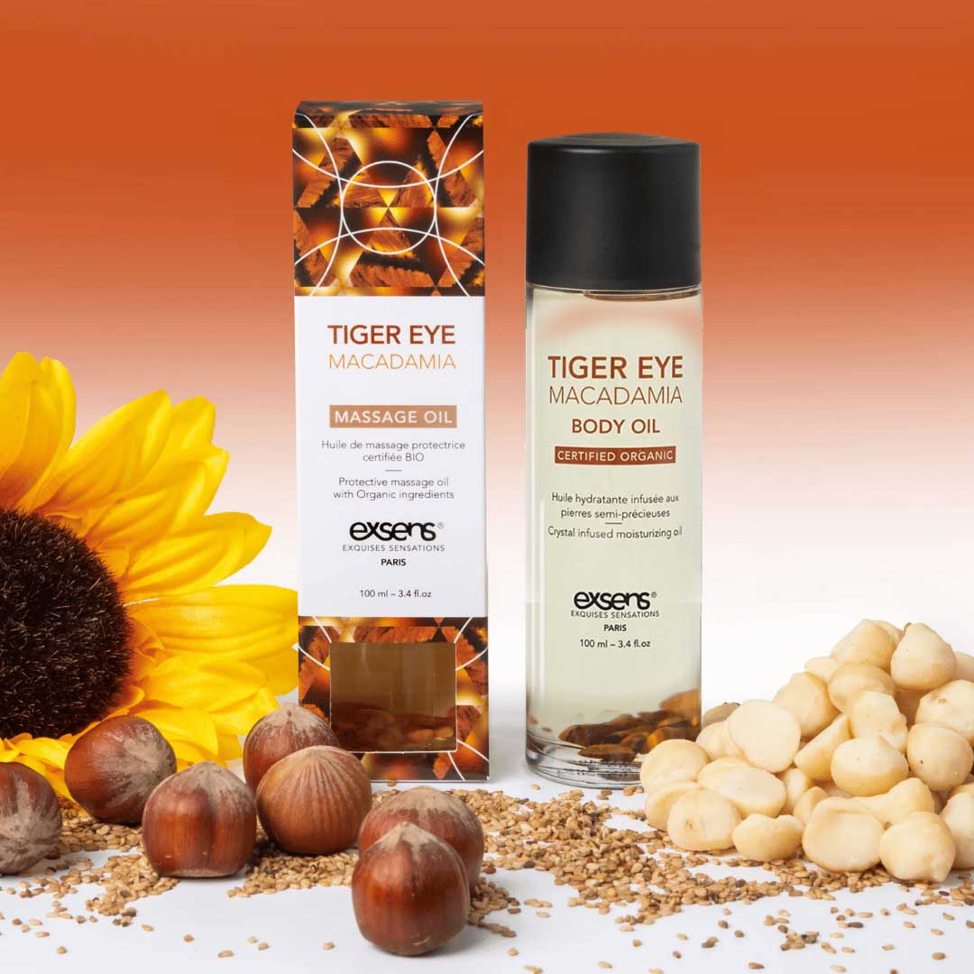 Tiger Eye Macadamia Crystal Body Oil