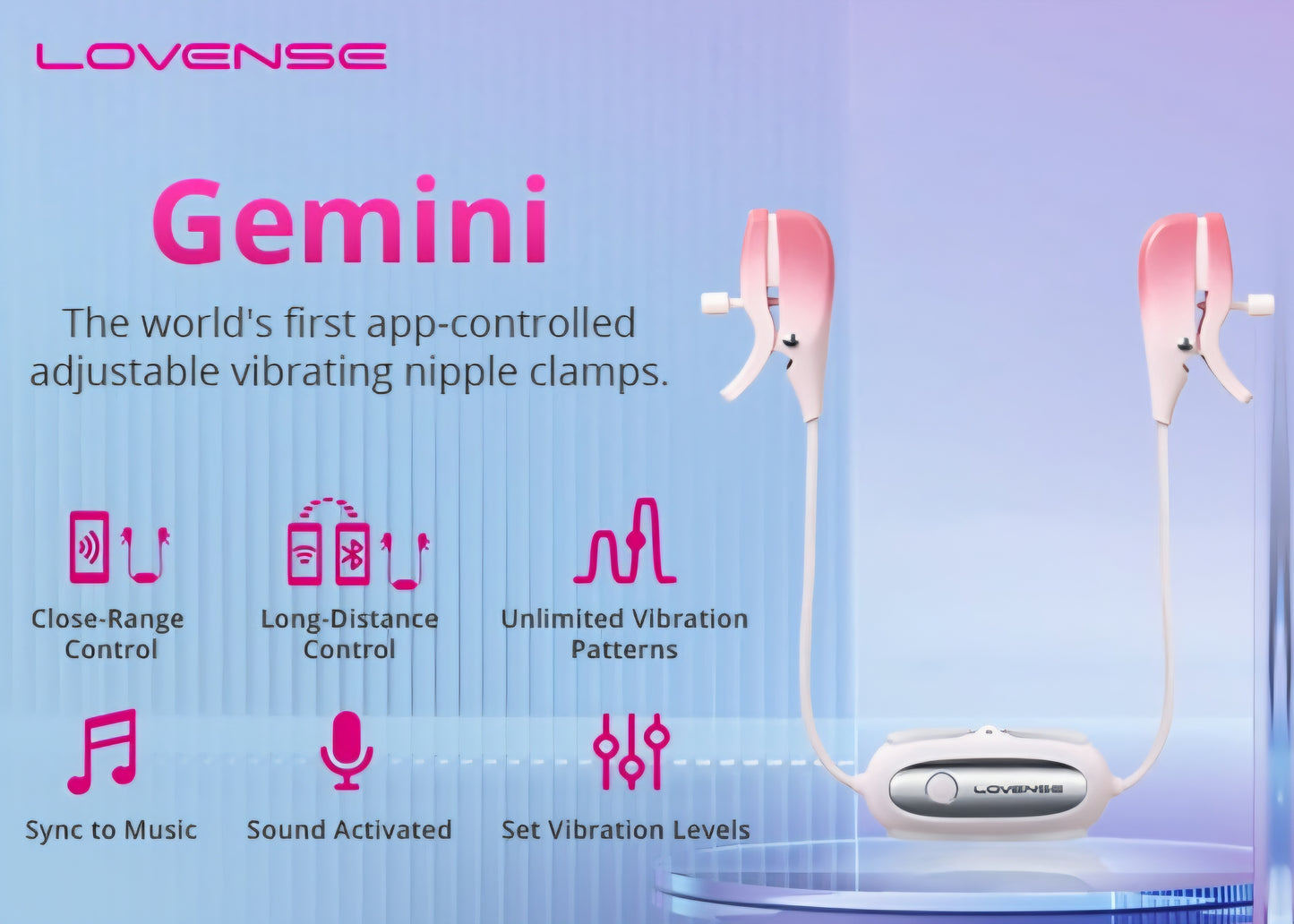 Gemini App-controlled Nipple Clamps